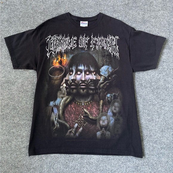 Vintage 2008 Cradle of Filth Godspeed on the Devils Thunder T-Shirt Large Mens - Picture 1 of 4